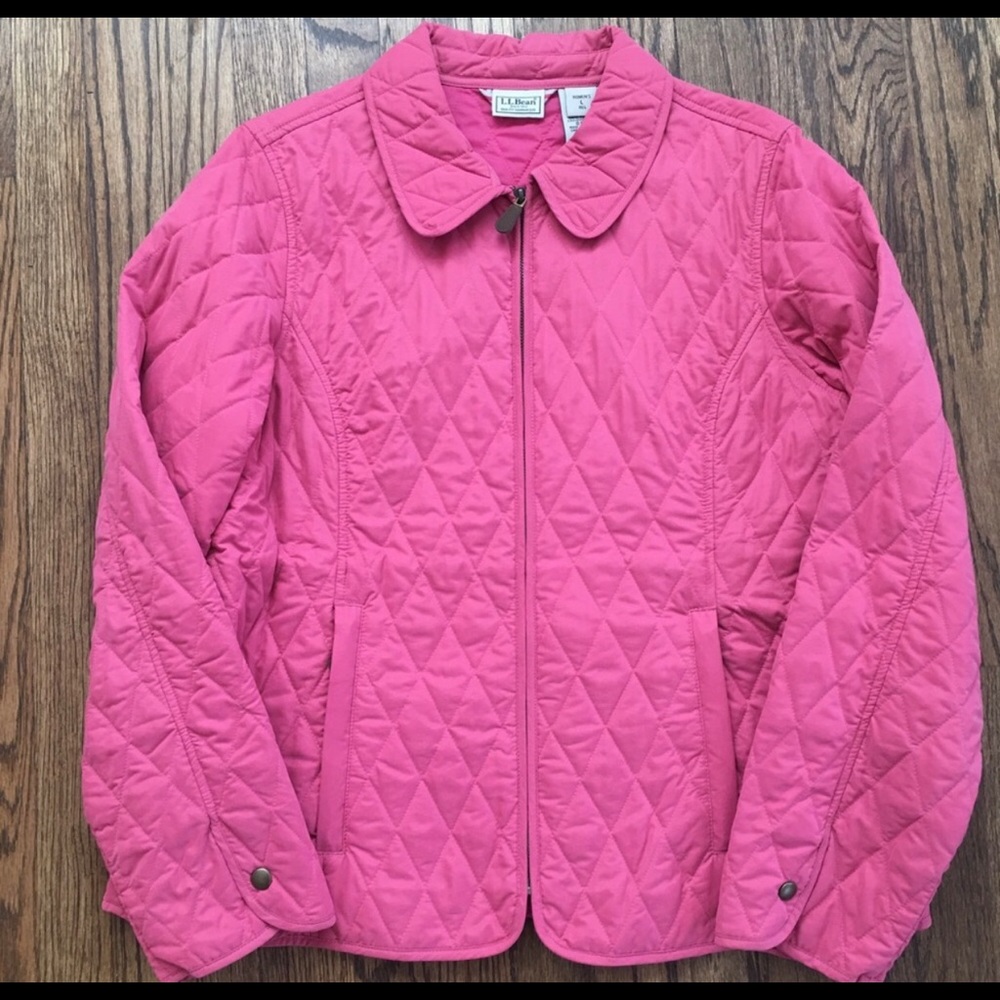 LLBEAN QUILTED RIDING JACKET PINK L
